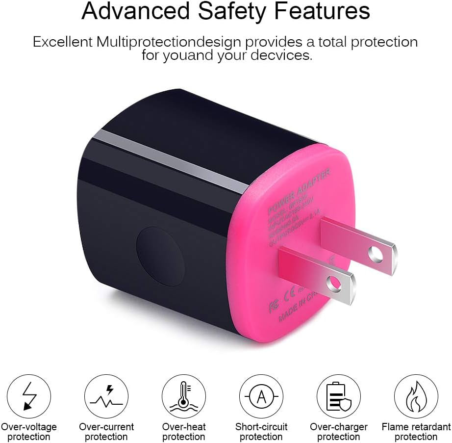 Dual USB Type C Car Charger Charging Block Wall Plug with 6Ft USB C Fast Charging Cable for Samsung S23 A54 A34 A53 A13 A23 A03S S22 S21 S20 FE S10 A13 A50 A51 A21,LG K51 Stylo 6 5 4 V50 G8 G7 Thinq