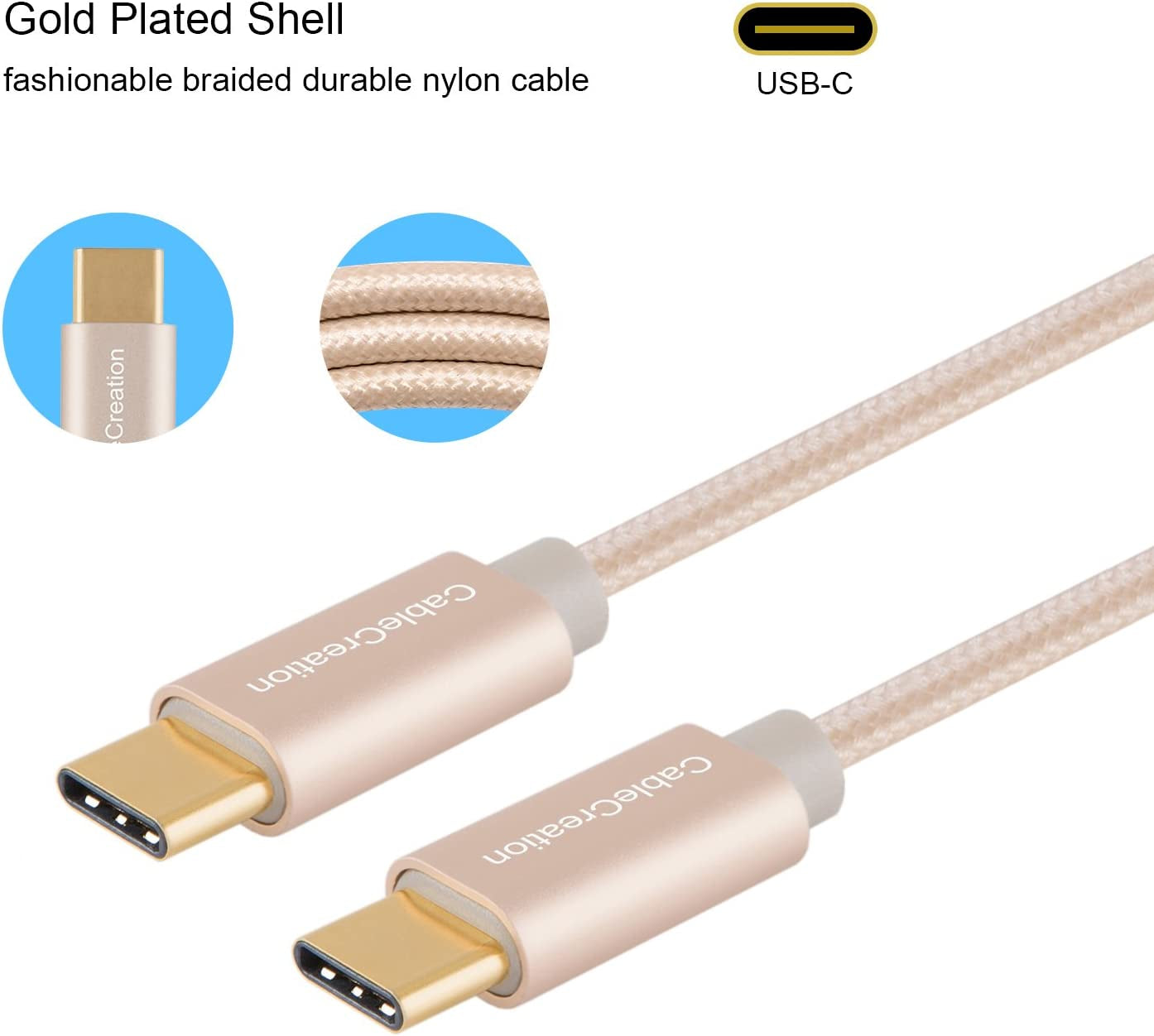 USB C to USB C Cable 10Feet USB Type C Braided Data & Charging Cable Compatible with Ipad Pro 2020/2019/2018, Macbook(Pro), Galaxy S9/S9+, Pixel XL 2, and More