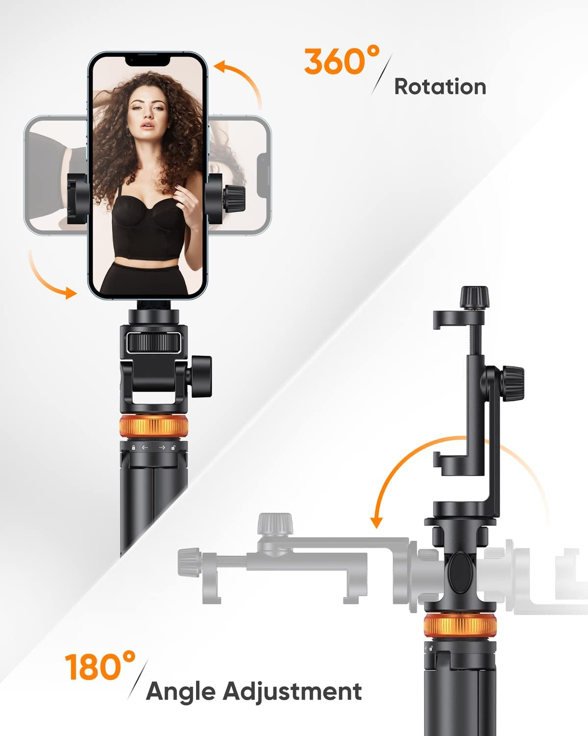 62" Phone Tripod, Tripod for Iphone & Selfie Stick Tripod with Remote, Extendable Phone Tripod Stand & Travel Tripod, Solidest Cell Phone Tripod Compatible with Iphone/Android