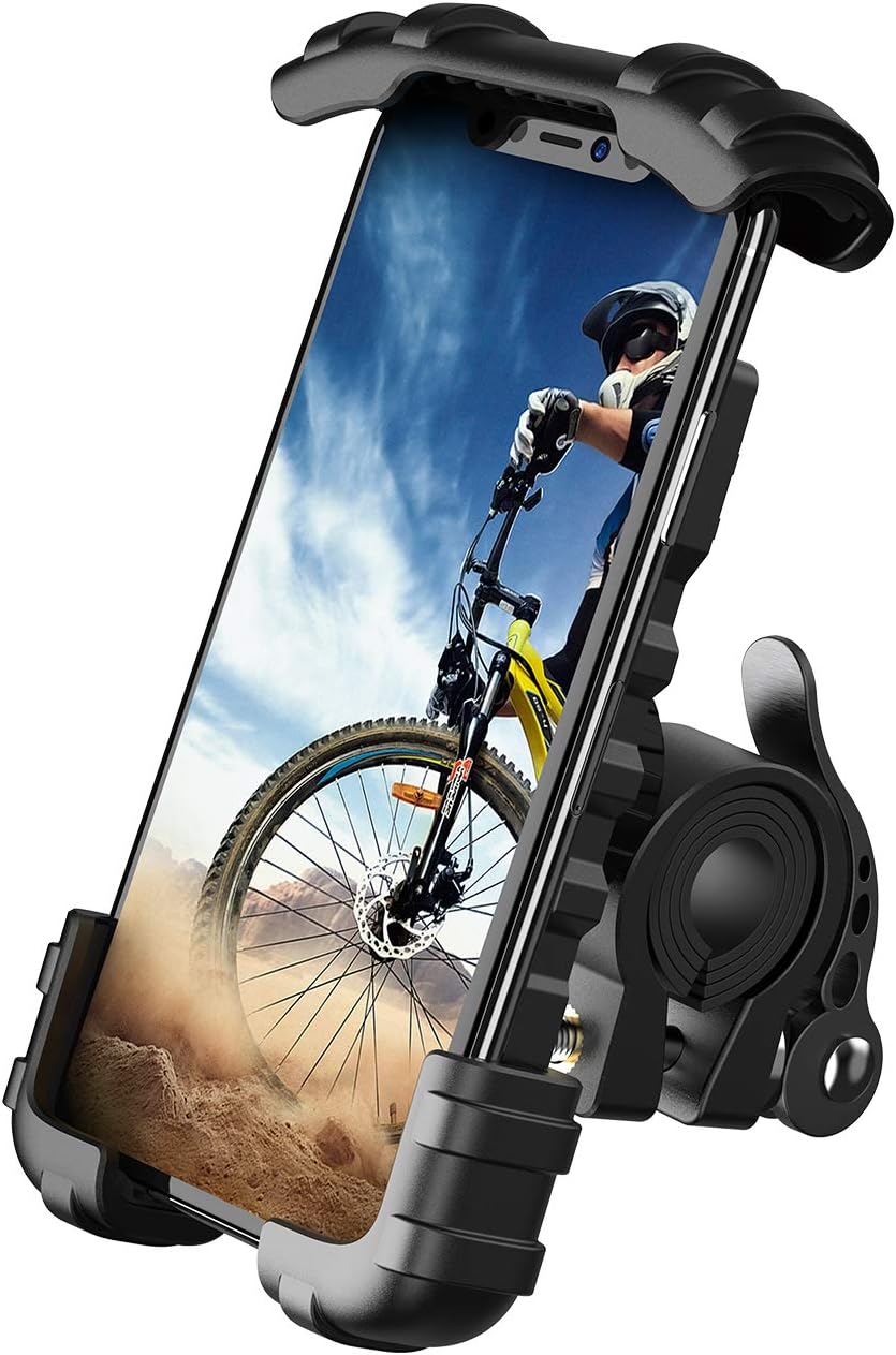 Bike Phone Holder Mount, Bicycle Mobile Holder -  Motorcycle Smartphone Handlebar Clamp, Scooter Phone Mount for Iphone 16/15/ 14/13/ 12/11 Series, Galaxy S9 S10, 4.7"- 6.8" Smartphones