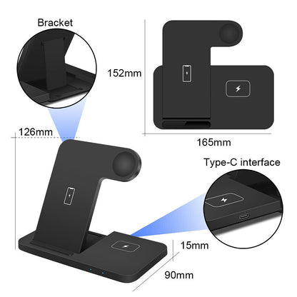 Wireless Charger Dock Charging Station 3 in 1 for Apple Watch Iphone 16 15 14 13