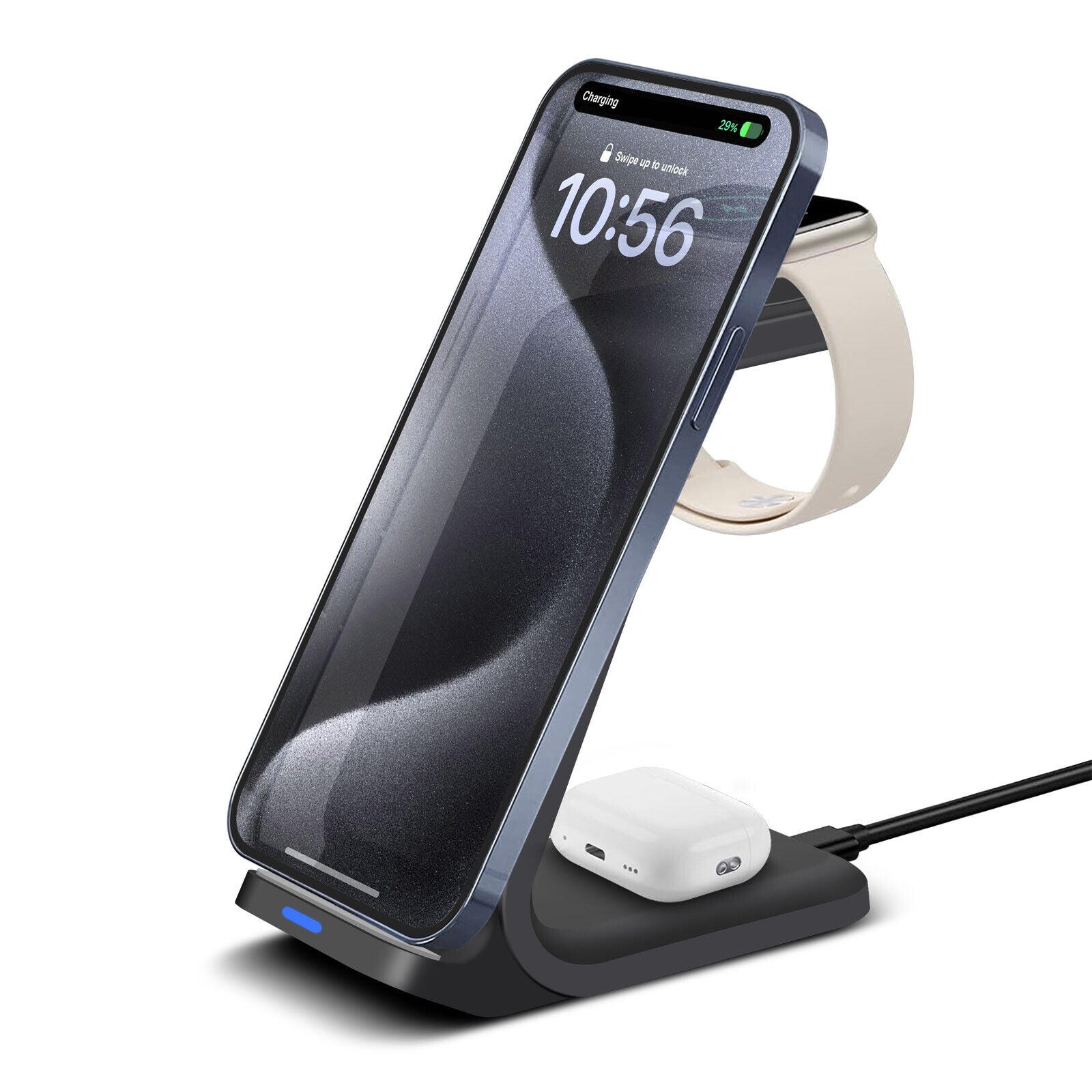 Wireless Charger Dock Charging Station 3 in 1 for Apple Watch Iphone 16 15 14 13