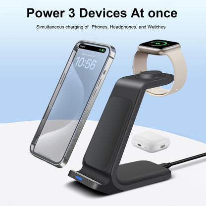 Wireless Charger Dock Charging Station 3 in 1 for Apple Watch Iphone 16 15 14 13