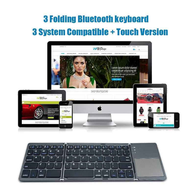 Folding Keyboard Bluetooth with Touchpad