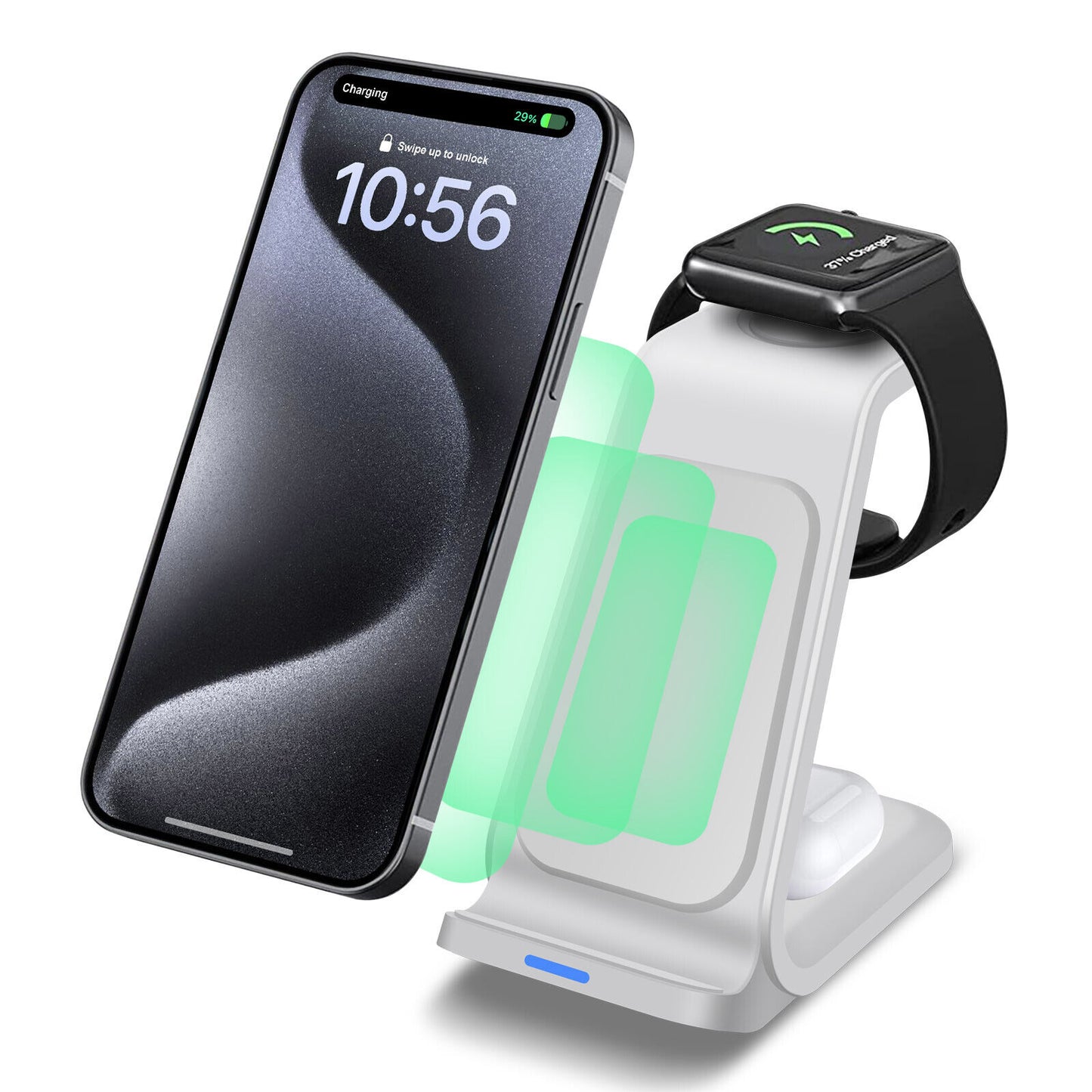 Wireless Charger Dock Charging Station 3 in 1 for Apple Watch Iphone 16 15 14 13