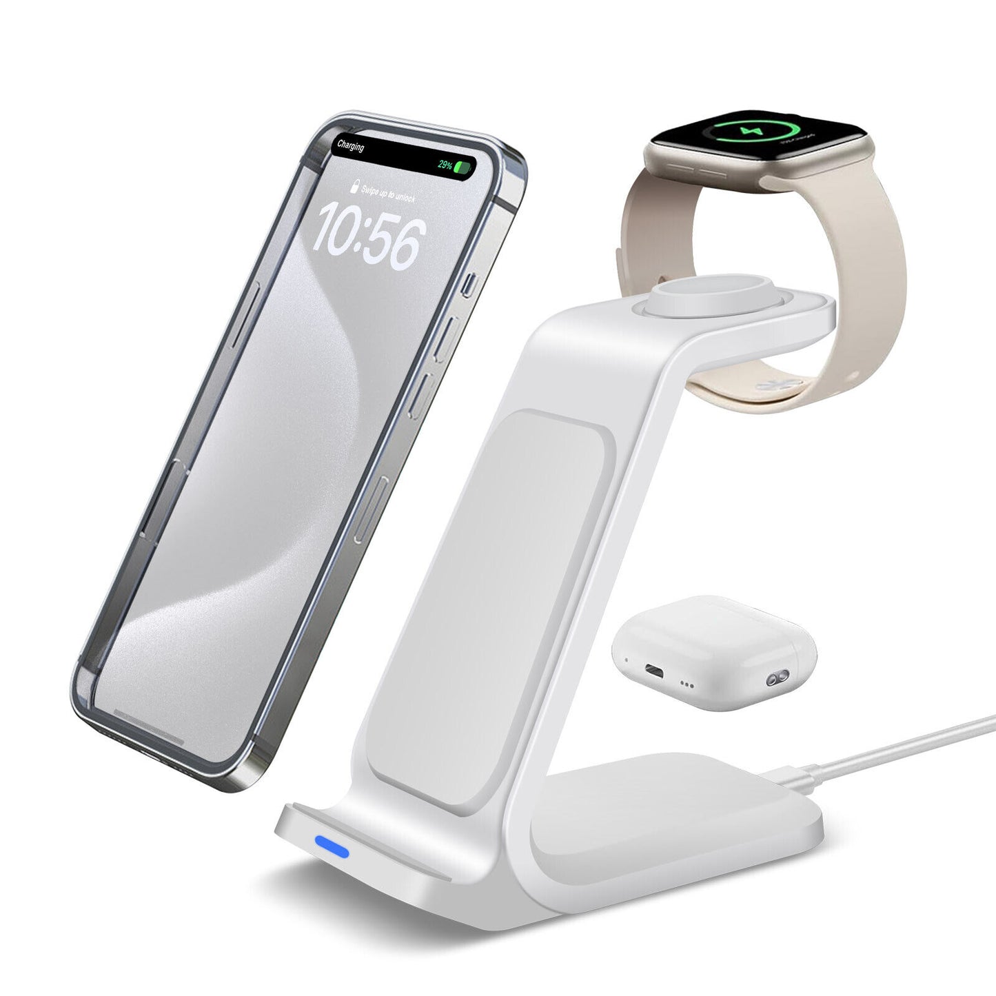 Wireless Charger Dock Charging Station 3 in 1 for Apple Watch Iphone 16 15 14 13