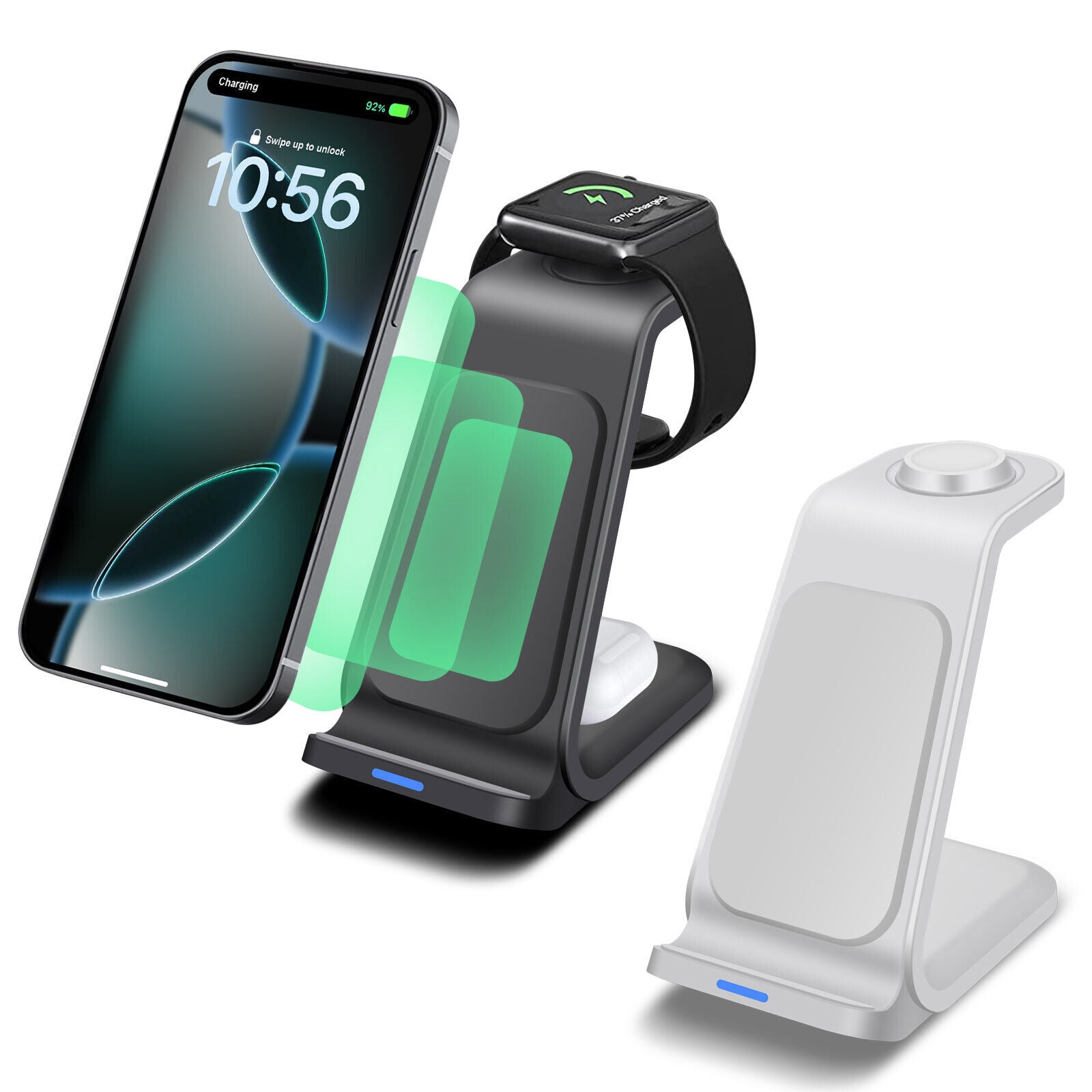 Wireless Charger Dock Charging Station 3 in 1 for Apple Watch Iphone 16 15 14 13